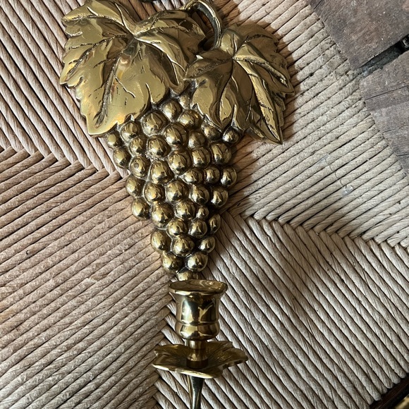Bom bay Solid Brass Sconce Candle Holder Brass GRAPES - Picture 5 of 11